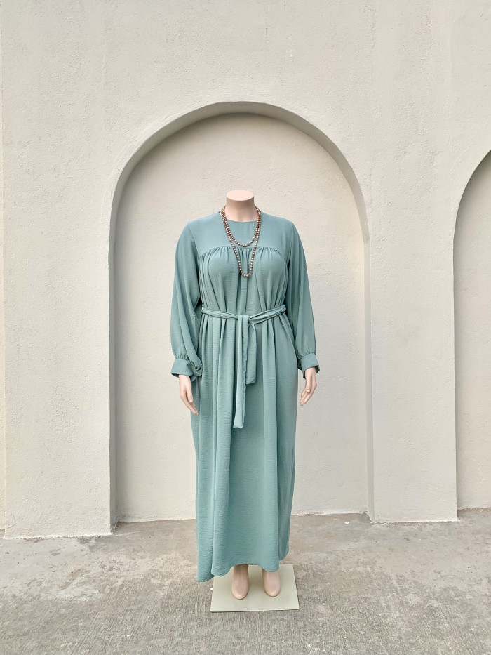 Ameera Ruffle Dress ( Dusty Green )